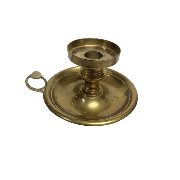 2 International Silver Co. Vintage Candle Holder Solid Brass with Finger Ring - Picture 4 of 12